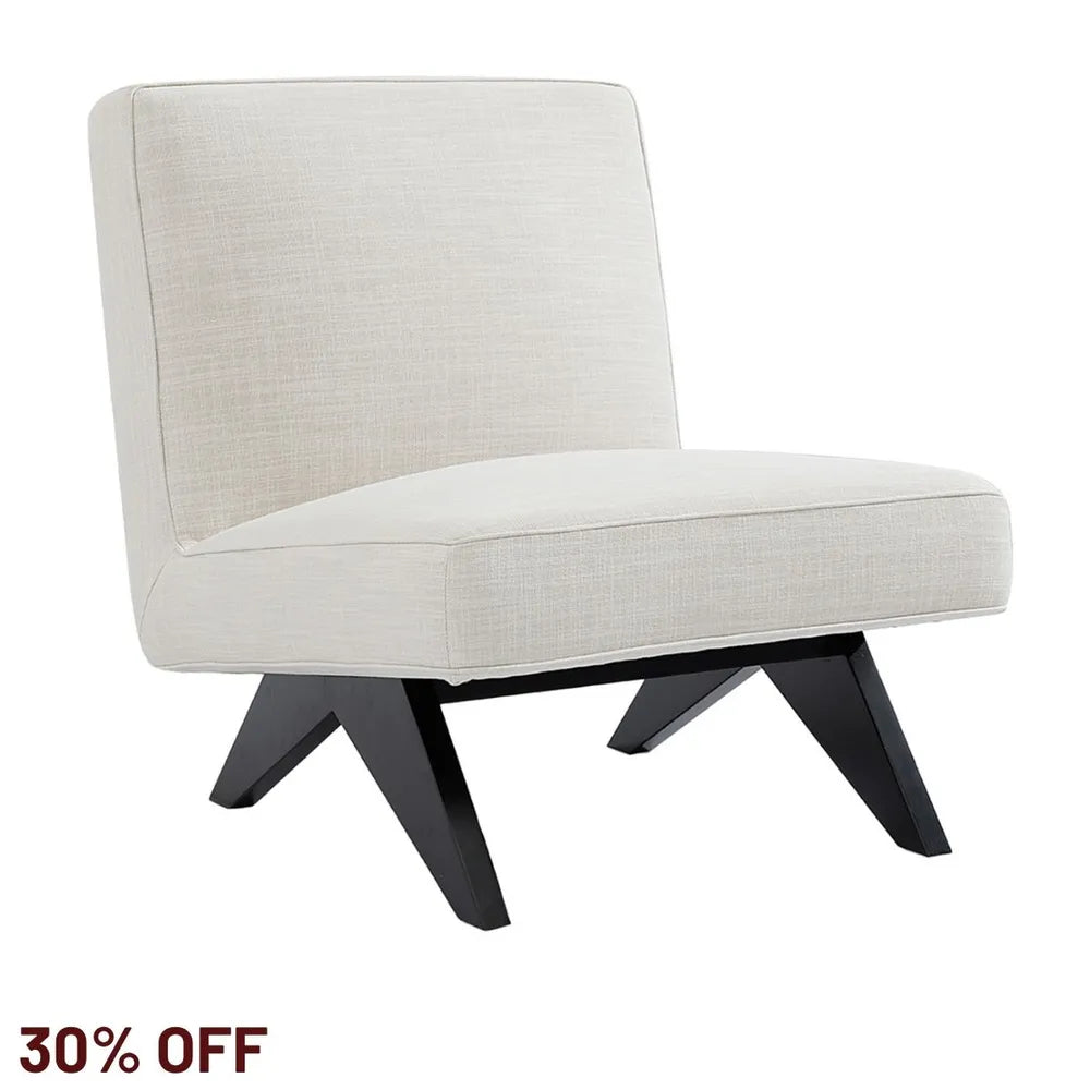 Martyn Slipper Chair - Off White Linen
