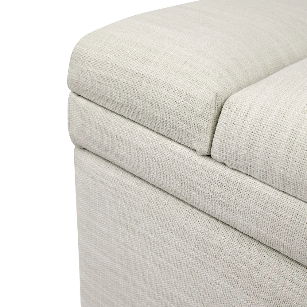 Soho Storage Bench Ottoman - Off White Linen