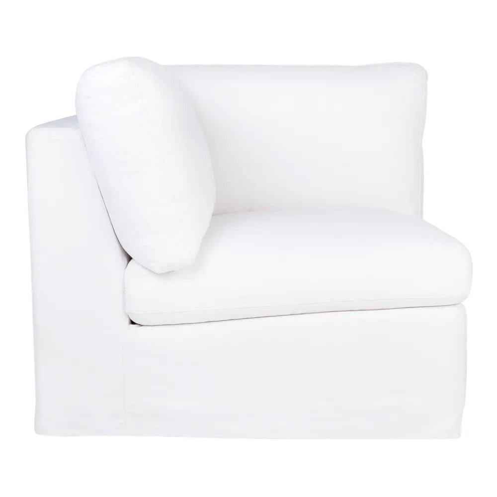 Birkshire Slip Cover Modular Corner Seat Chair - White Linen