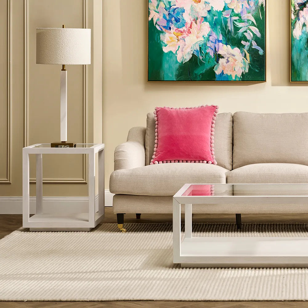 Sadie Oak Square Side Table - Large White