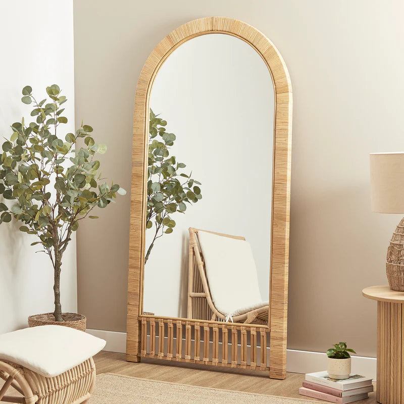 Ariel Woven 180cm Arch Mirror Natural