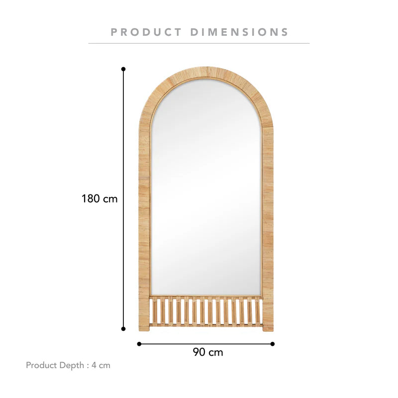 Ariel Woven 180cm Arch Mirror Natural