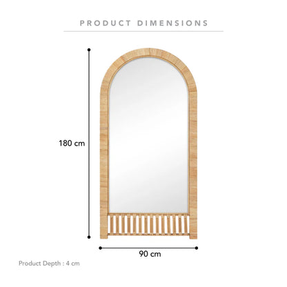 Ariel Woven 180cm Arch Mirror Natural