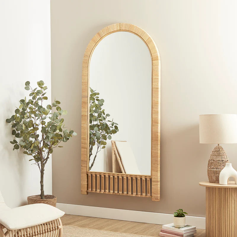 Ariel Woven 180cm Arch Mirror Natural