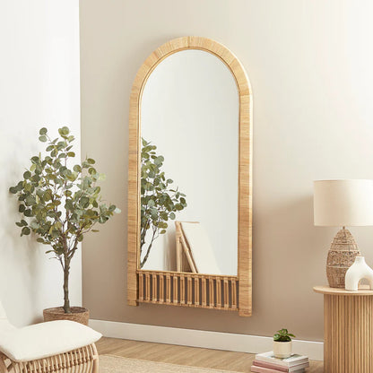 Ariel Woven 180cm Arch Mirror Natural