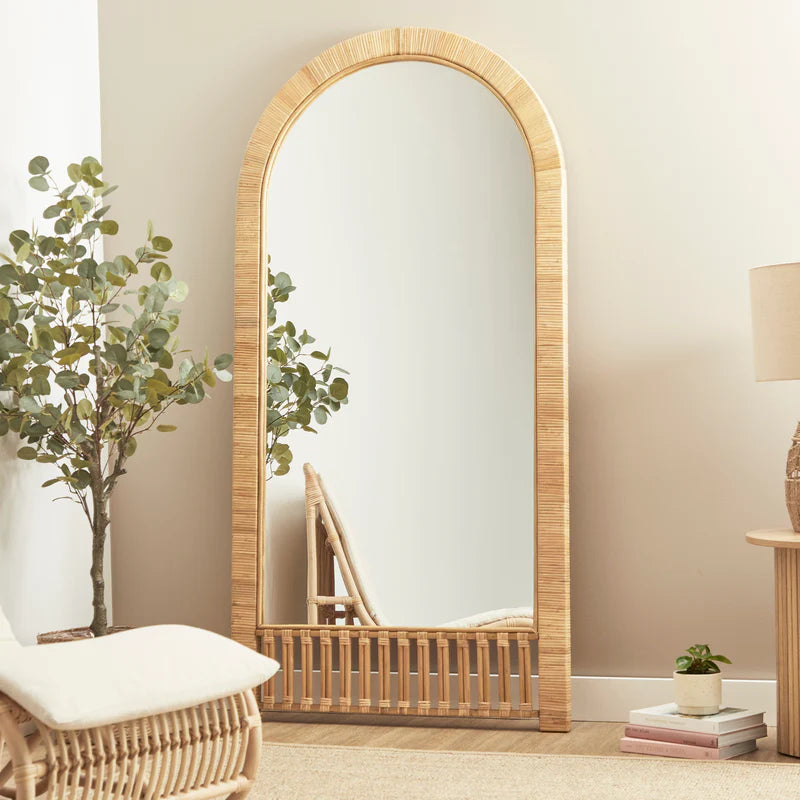 Ariel Woven 180cm Arch Mirror Natural