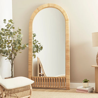 Ariel Woven 180cm Arch Mirror Natural