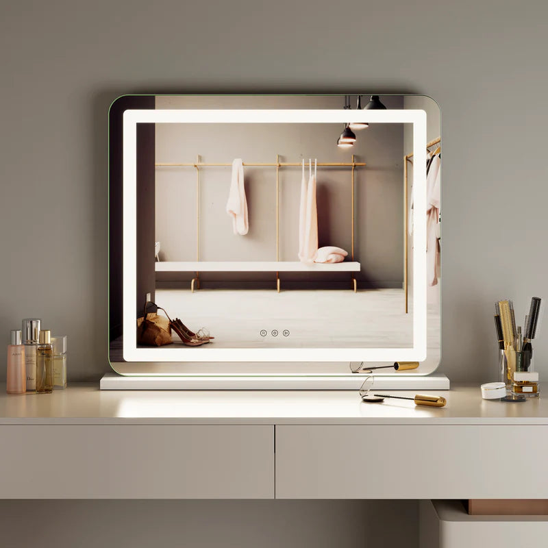 Luna 67cm Rectangle Front Illuminated Vanity Mirror White
