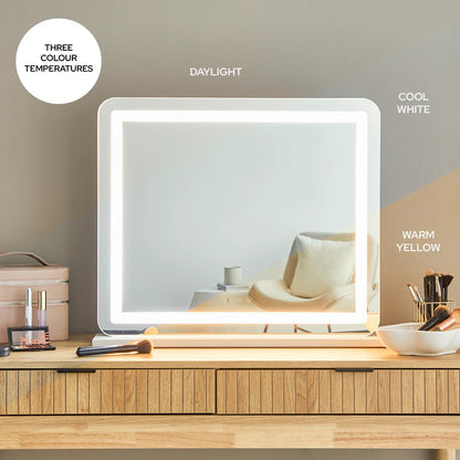 Luna 67cm Rectangle Front Illuminated Vanity Mirror White