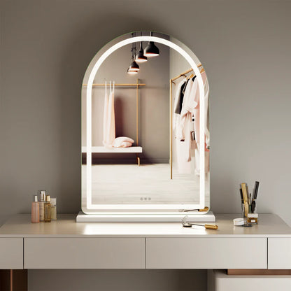 Luna 102cm Arch Front Illuminated Vanity Mirror White