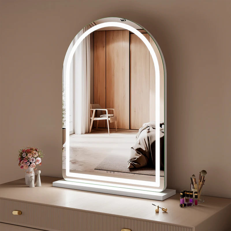 Luna 102cm Arch Front Illuminated Vanity Mirror White