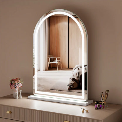Luna 102cm Arch Front Illuminated Vanity Mirror White