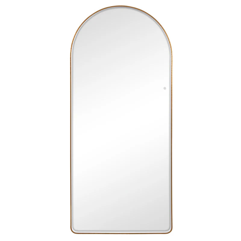 Luna 180cm Arch Front Illuminated Mirror Gold