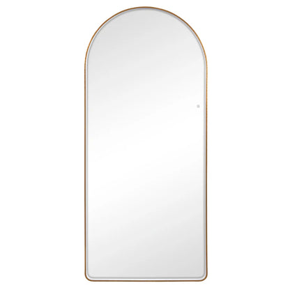 Luna 180cm Arch Front Illuminated Mirror Gold