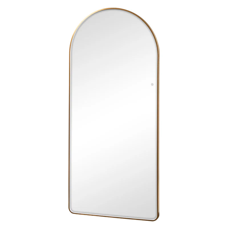 Luna 180cm Arch Front Illuminated Mirror Gold