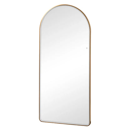 Luna 180cm Arch Front Illuminated Mirror Gold