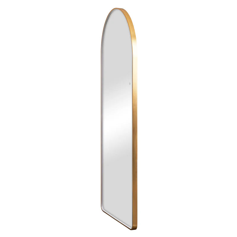 Luna 180cm Arch Front Illuminated Mirror Gold
