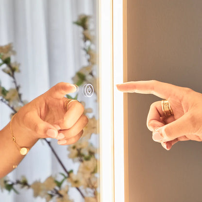 Luna 180cm Rectangle Front Illuminated Mirror Gold