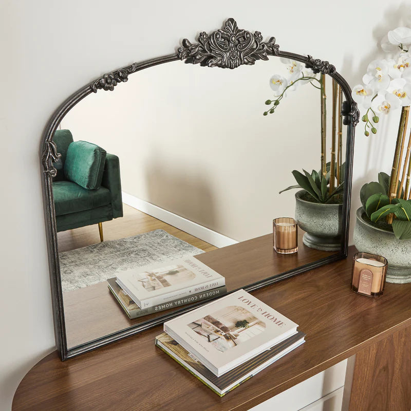 Florence 100cm Baroque Mirror Black