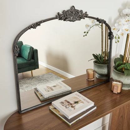 Florence 100cm Baroque Mirror Black