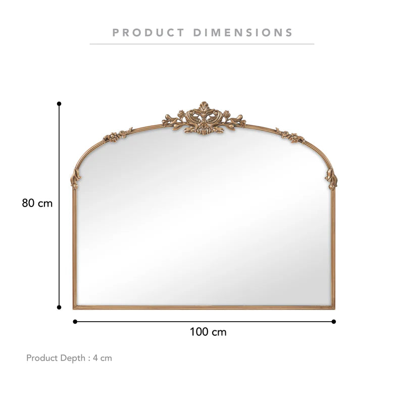 Florence 100cm Baroque Mirror Gold