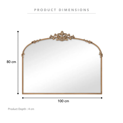 Florence 100cm Baroque Mirror Gold