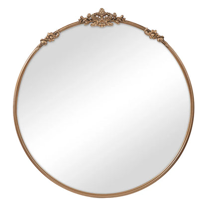 Florence 80cm Baroque Round Mirror Gold