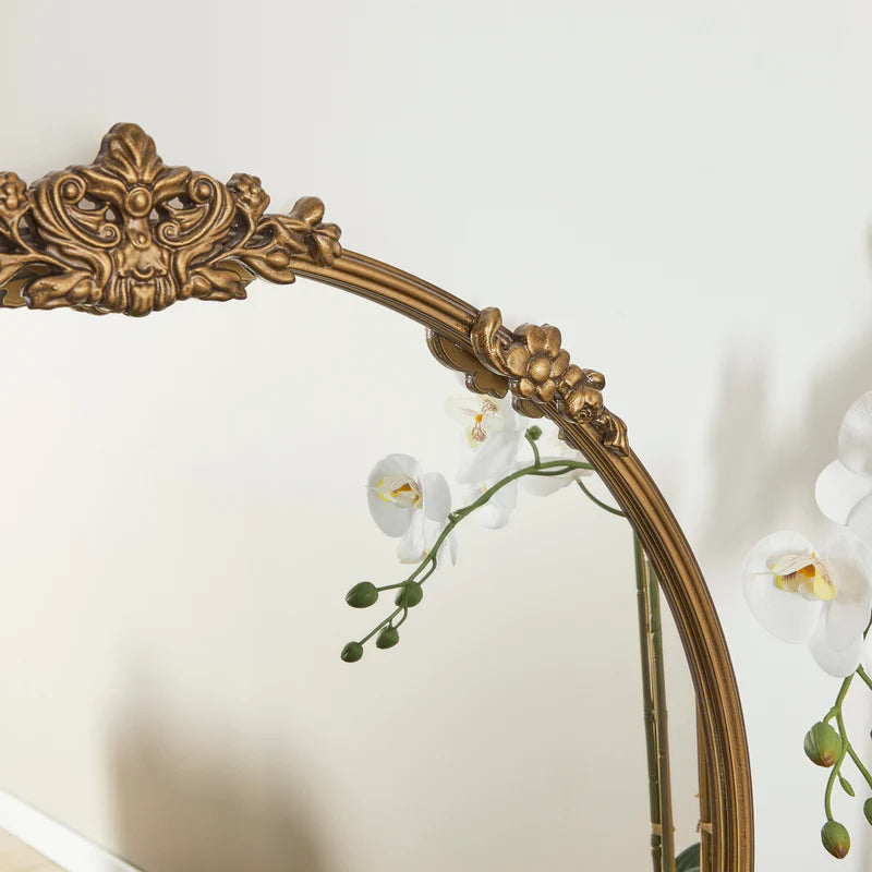 Florence 80cm Baroque Round Mirror Gold