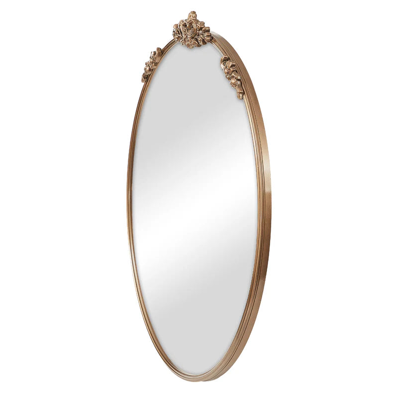 Florence 80cm Baroque Round Mirror Gold