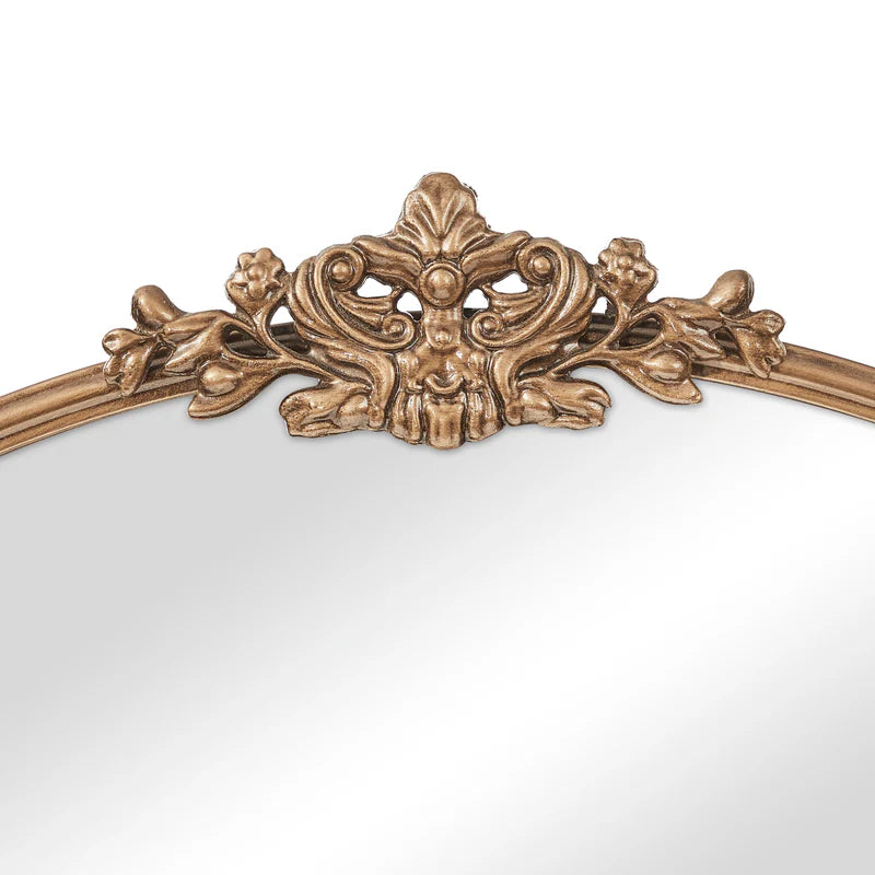 Florence 80cm Baroque Round Mirror Gold