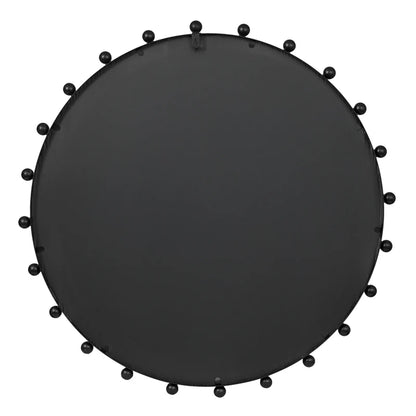 Orbit Sphere 90cm Round Mirror Black