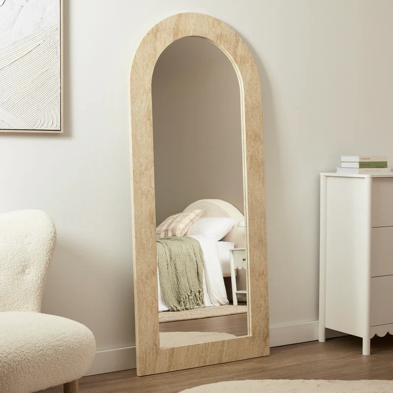 Sienna 180cm Arch Mirror Travertine Look