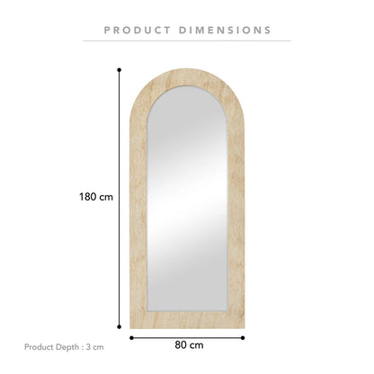 Sienna 180cm Arch Mirror Travertine Look
