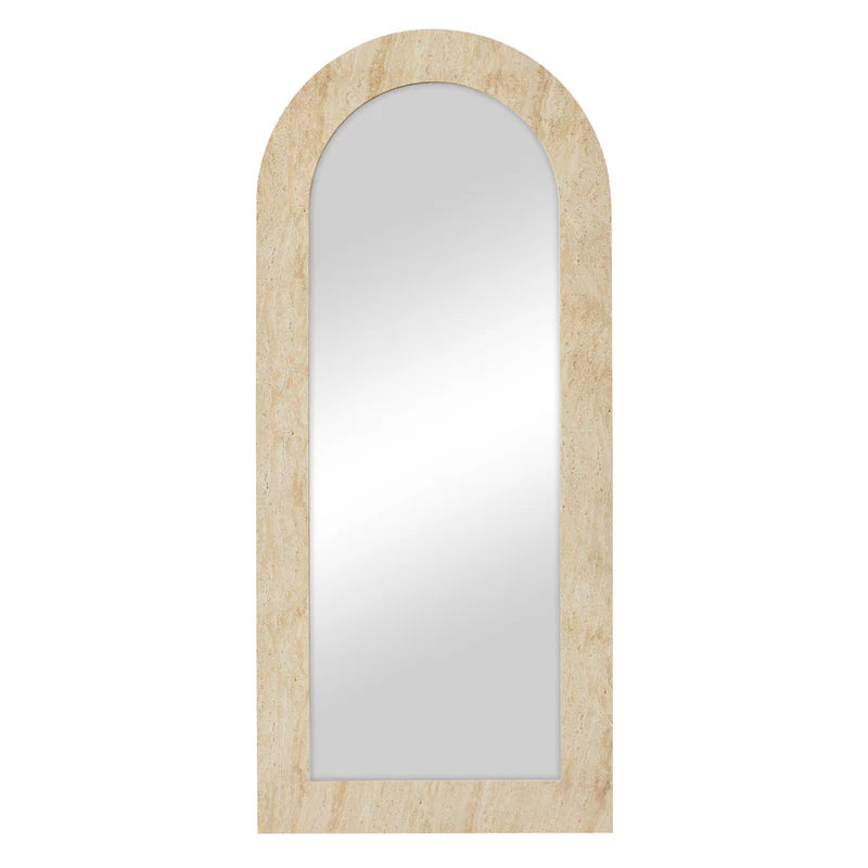 Sienna 180cm Arch Mirror Travertine Look