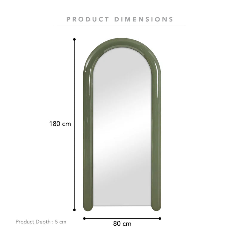 Gigi 180cm Gloss Arch Mirror Green