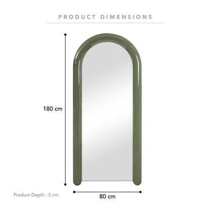 Gigi 180cm Gloss Arch Mirror Green