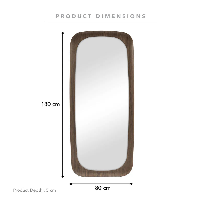 Rue 180cm Rectangle Mirror Walnut