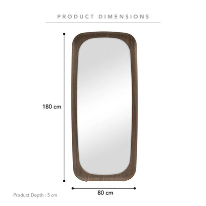 Rue 180cm Rectangle Mirror Walnut