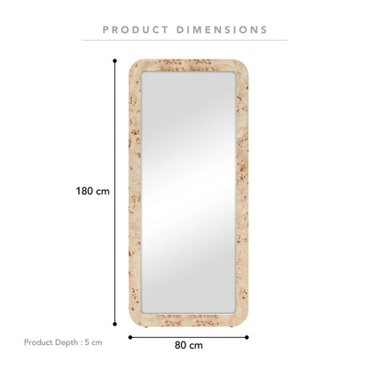 Sebastian 180cm Rectangle Mirror Burl
