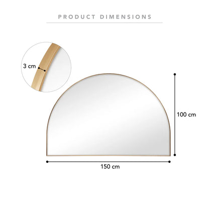 Zali XL 150cm Arched Mirror Gold