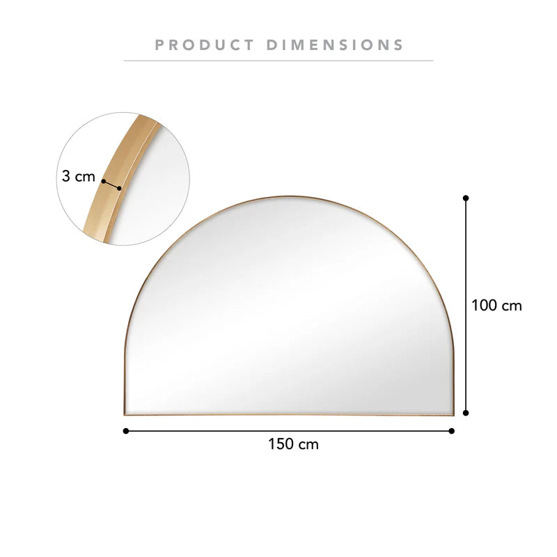 Zali XL 150cm Arched Mirror Gold