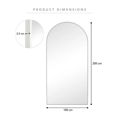 Cindy XXL 200cm Arch Mirror White