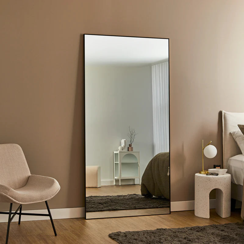 Elle XXL 200cm Rectangle Mirror Black
