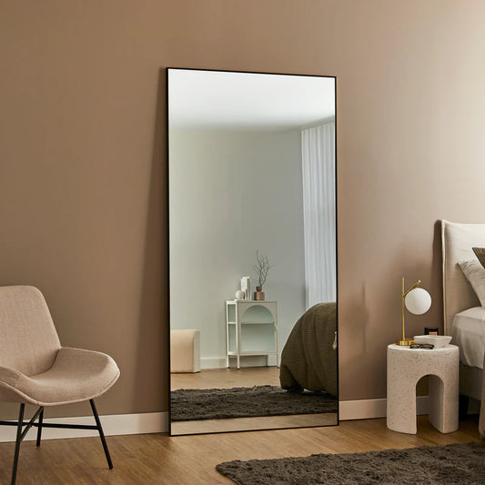 Elle XXL 200cm Rectangle Mirror Black