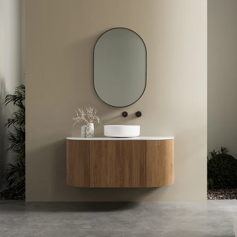 Zoe 90cm Oval Mirror Black