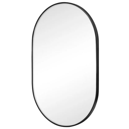 Zoe 90cm Oval Mirror Black