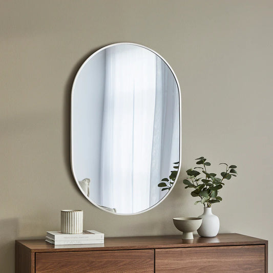 Zoe 90cm Oval Mirror White