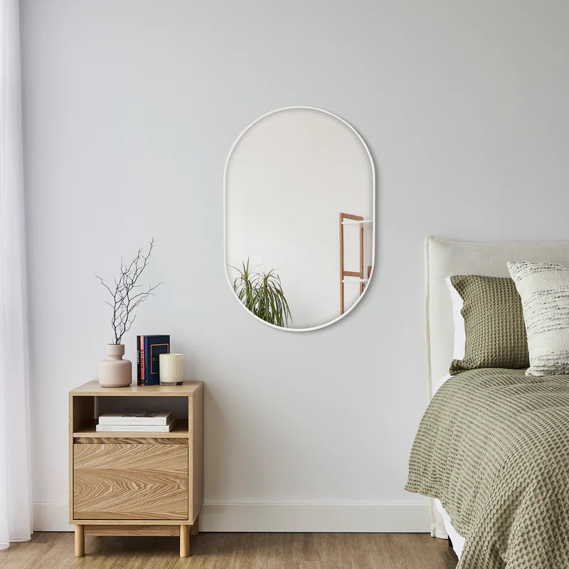 Zoe 90cm Oval Mirror White