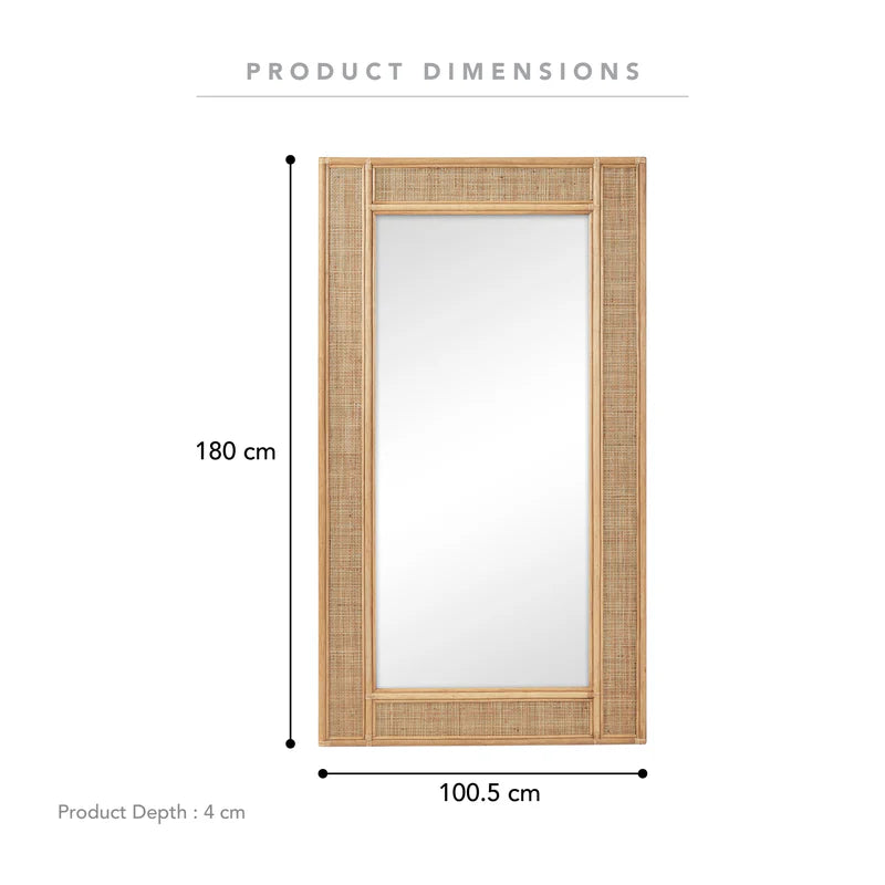 Cove Rattan 180cm Rectangle Mirror