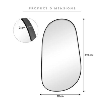 Sage 110cm Organic Mirror Black